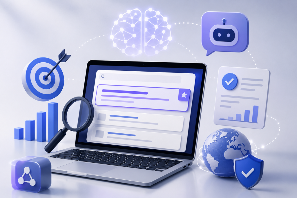 Digital marketing and AI illustration
