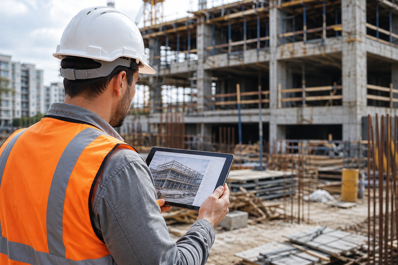 Construction Supervisor Reviewing Site Plans