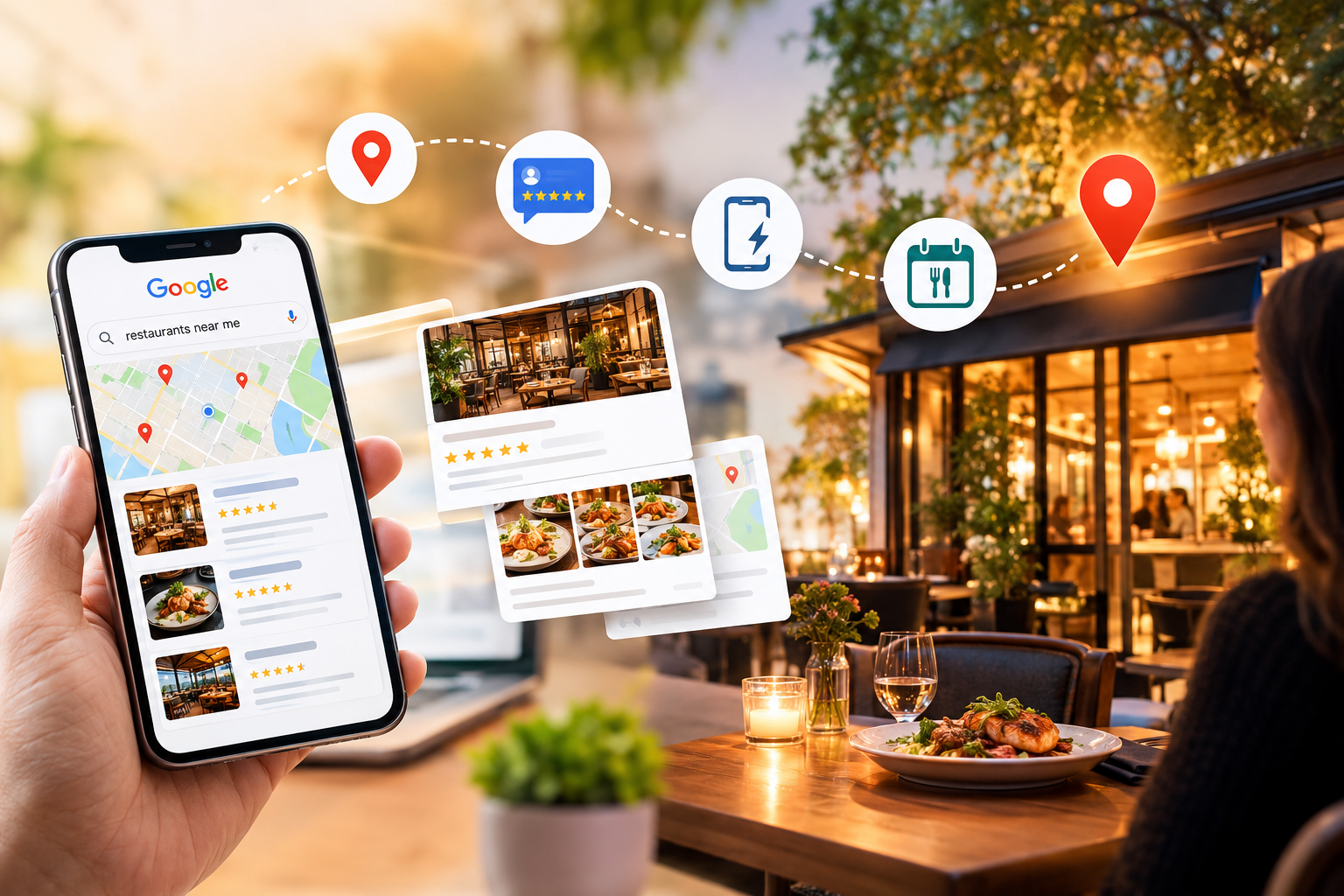 Restaurant SEO mobile search and table reservation