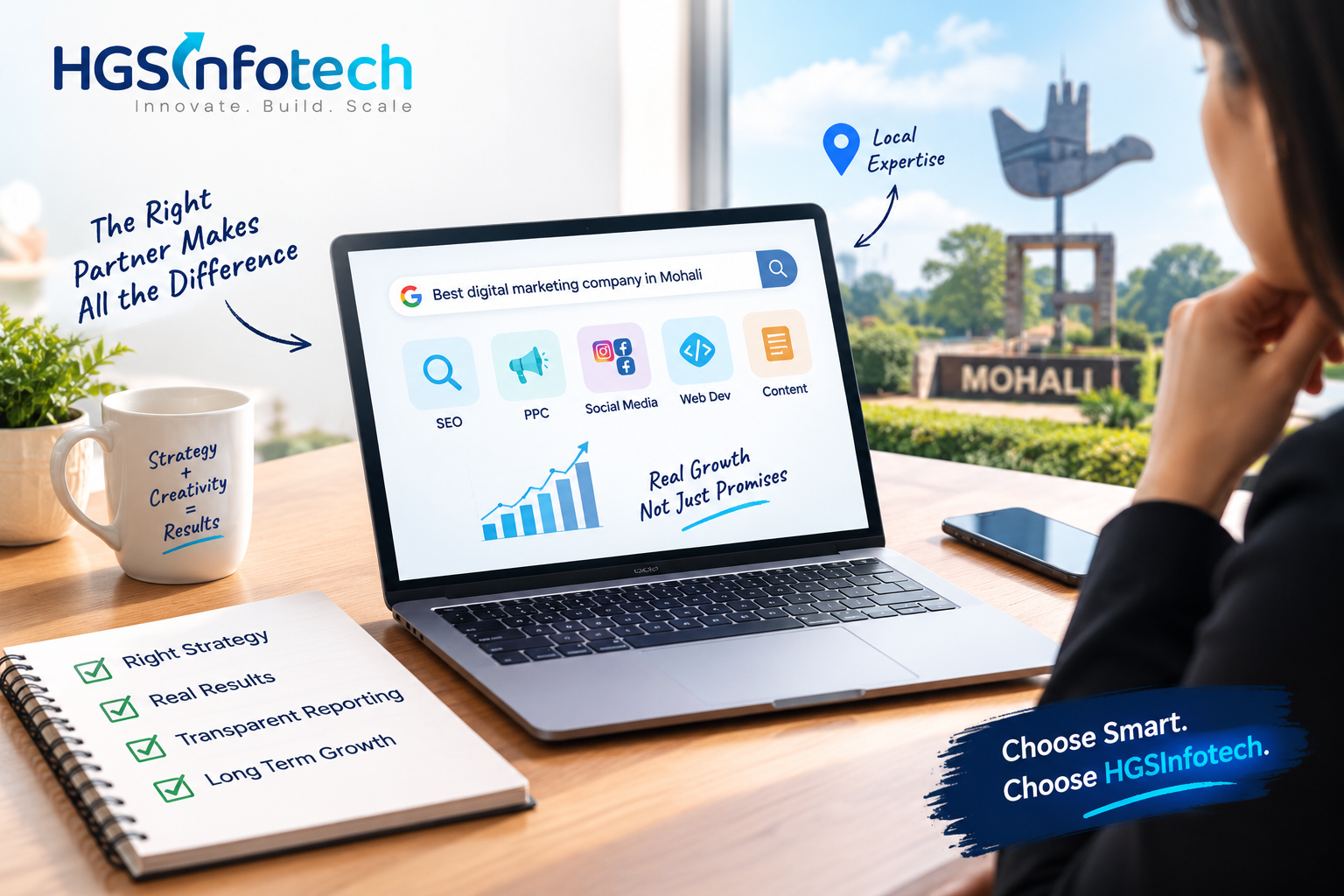 Digital marketing company in Mohali offering SEO, PPC, social media, web development and content marketing services.