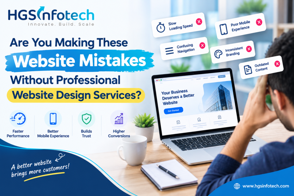 Website mistakes and professional website design services by HGS Infotech